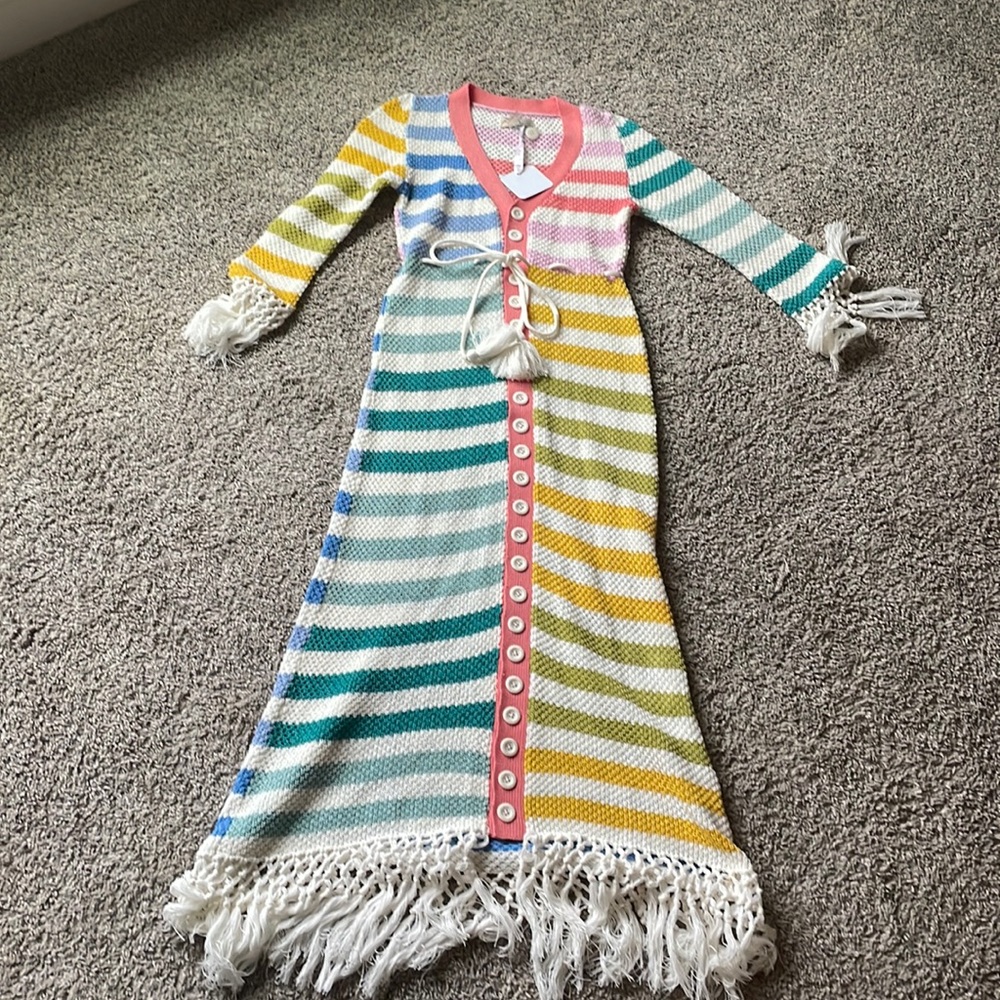 NWT Fillyboo Long Sleeve Sweater/ Crochet Dress Sz XS
